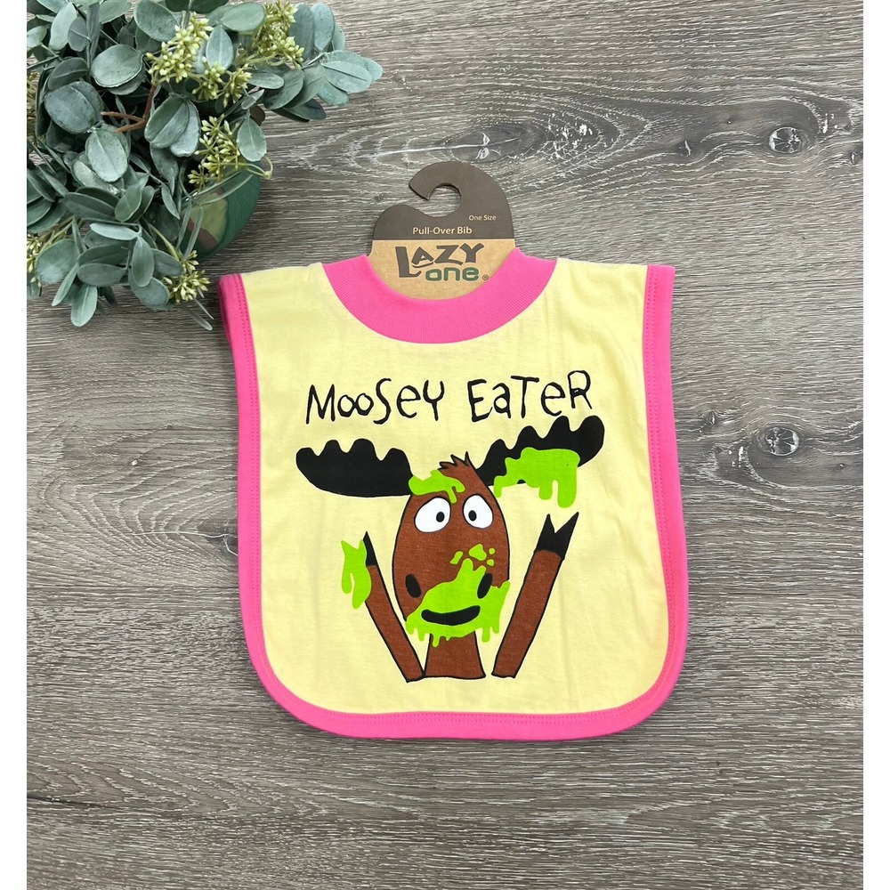Lazy One Moosey Eater Baby Bib. Overhead Bib NEW‎